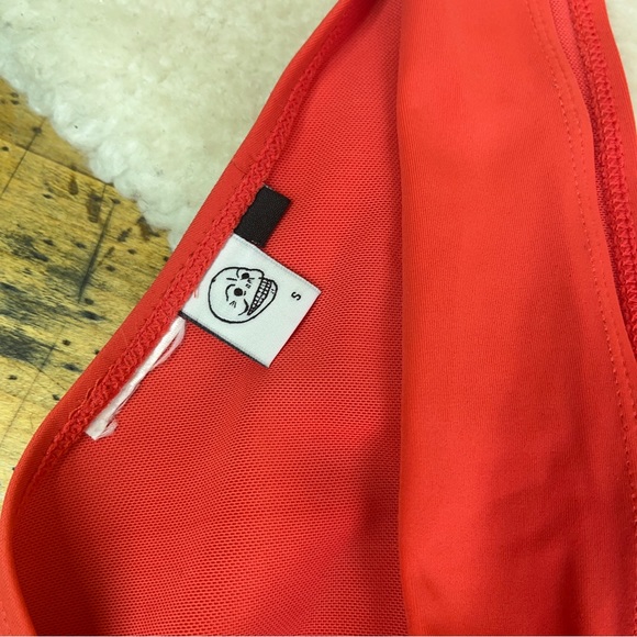 3/$20☀ Cheap Monday Bright Coral Plunging Bikini Top - Picture 5 of 6